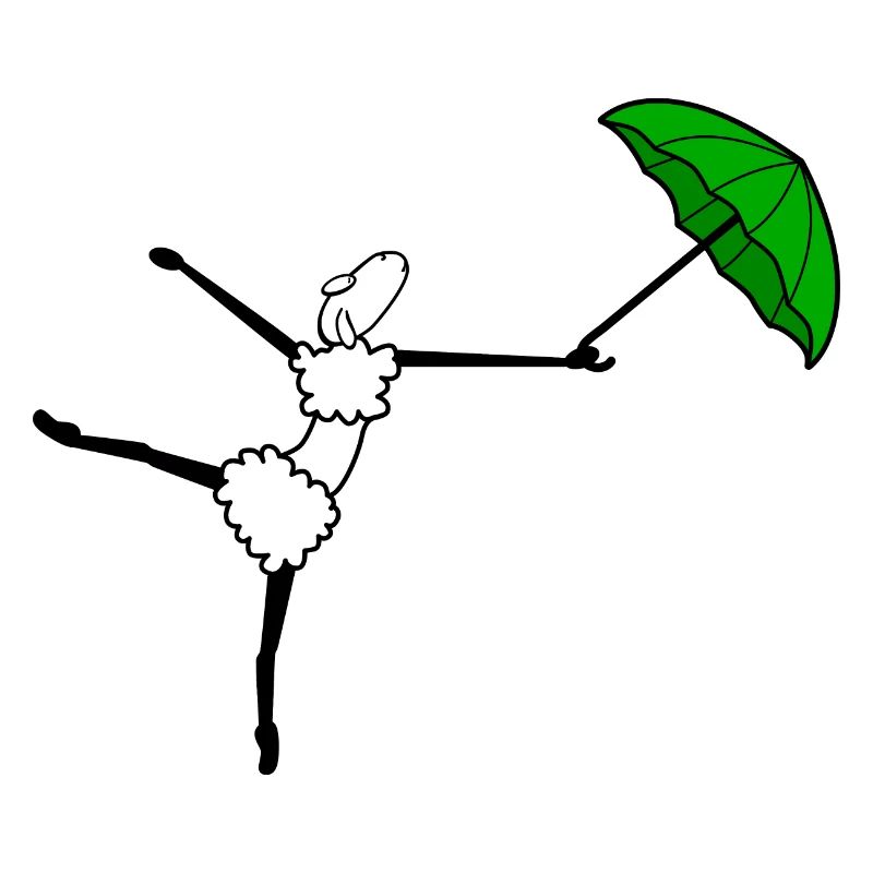 Dancing sheep with umbrella