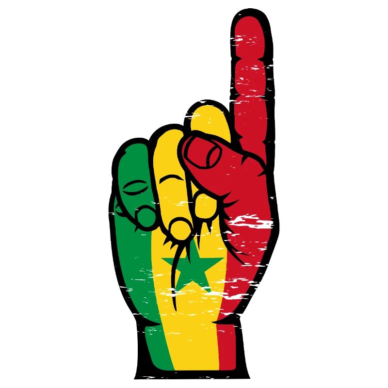 Main des drapeaux du Sénégal