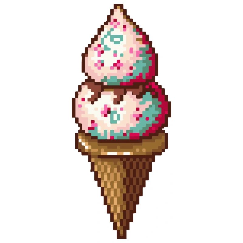 Pixel Eiscreme in Pixelkunst
