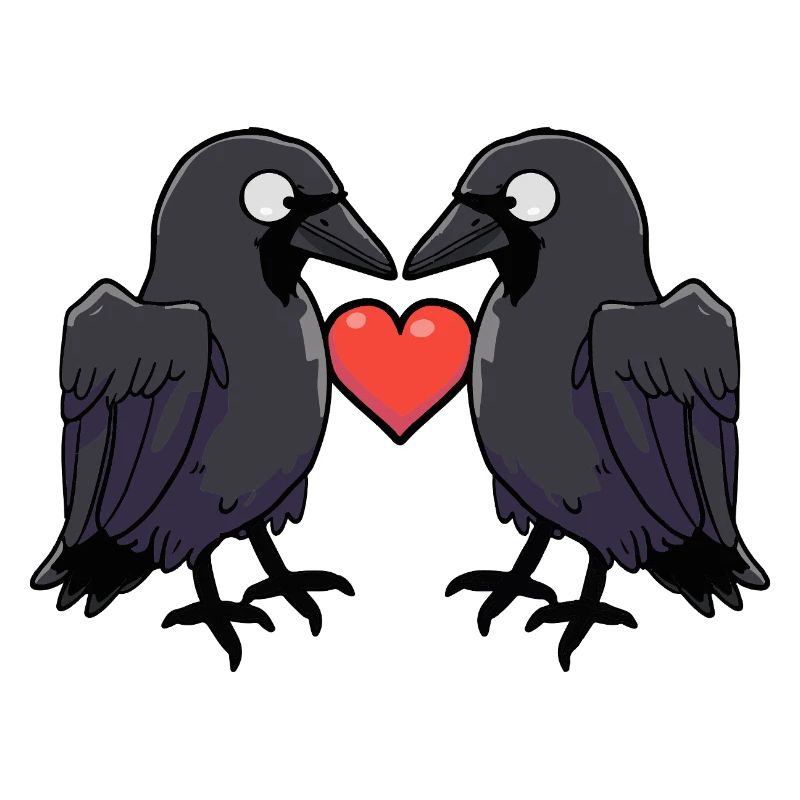 Corbeau Couple Crow e Saint-Valentin