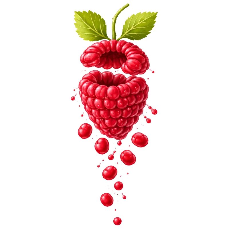 Juicy raspberry surealistic