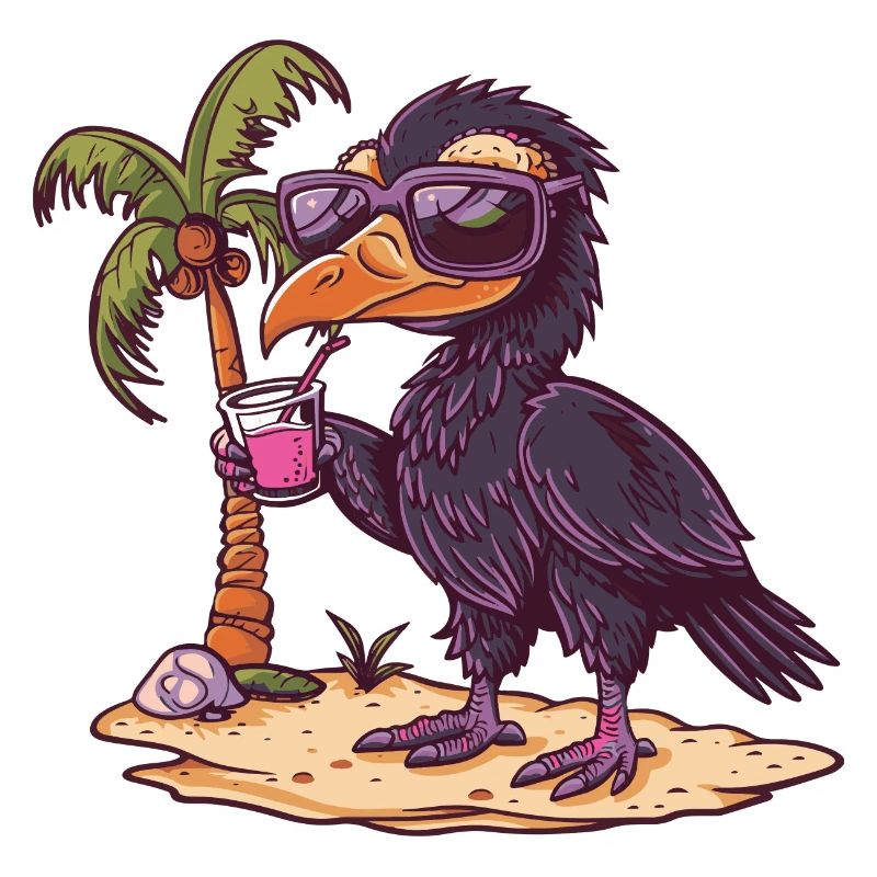 Harpyie Vogel Sommer Strand Comic