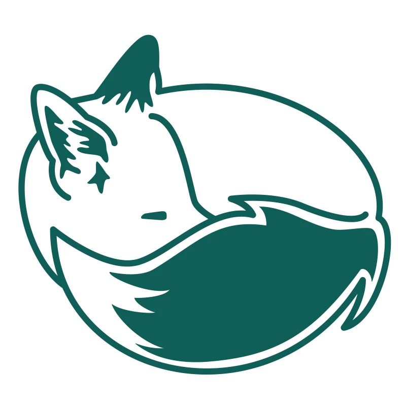 Fuchs eingekuschelt – Kawaii Fox Cartoon Design