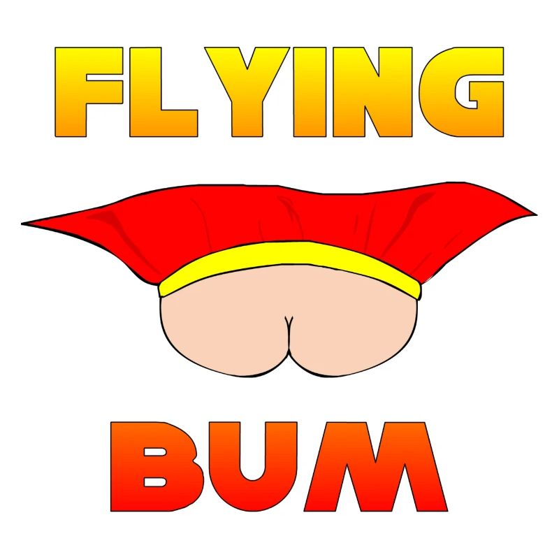 Flying Bum (face on) with text