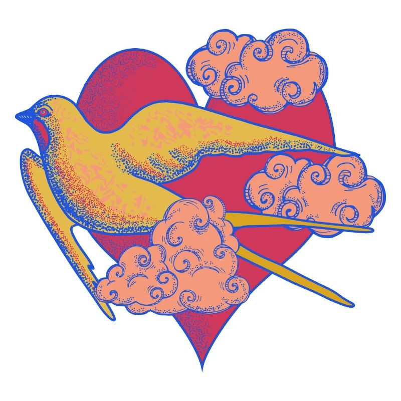 Herzvogel im Pop-Art Stil
