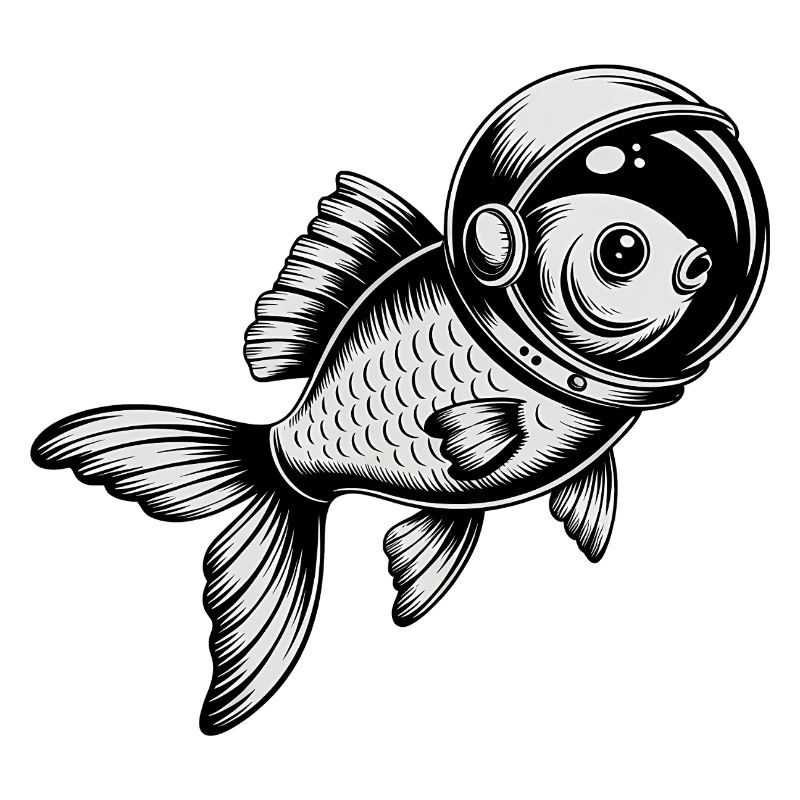 Fish in Space - Cool Astonomy Logo