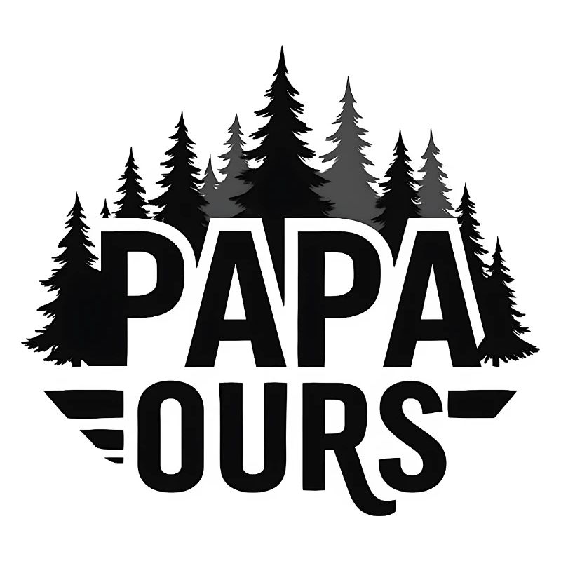 Papa Ourse Foret Silhouette