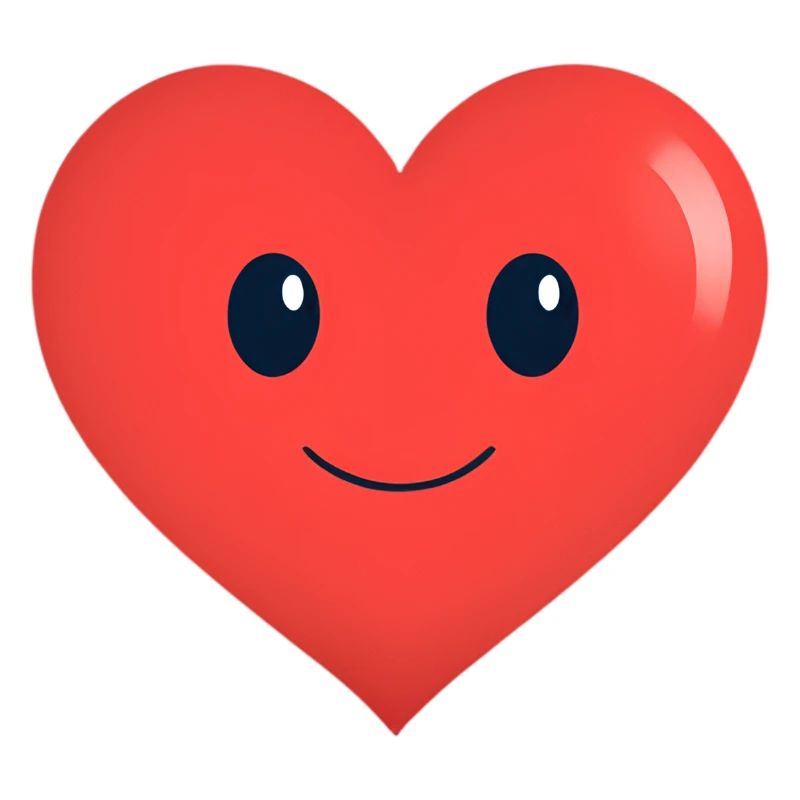 Herz lächelt Form Rot