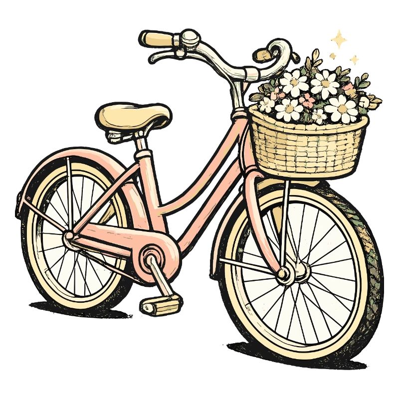 Vélo vintage avec panier de fleurs