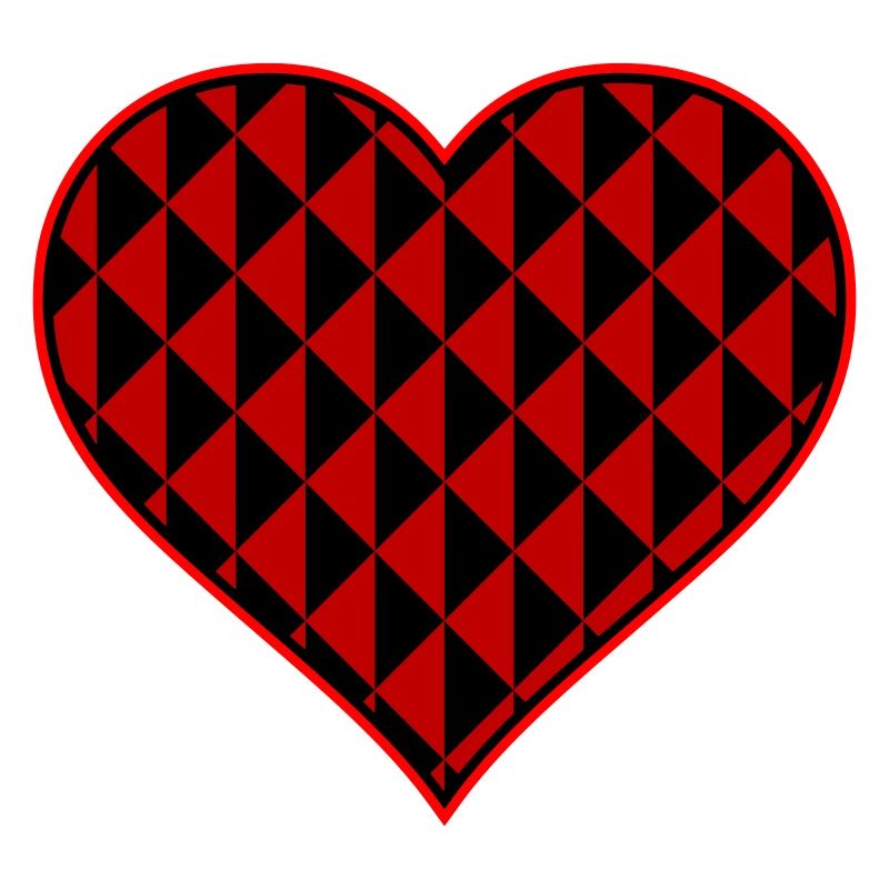 Cœur avec des triangles rouges