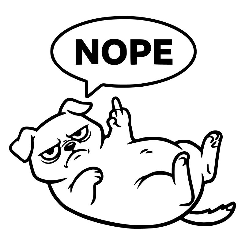 Mops Hund Mittelfinger Nein