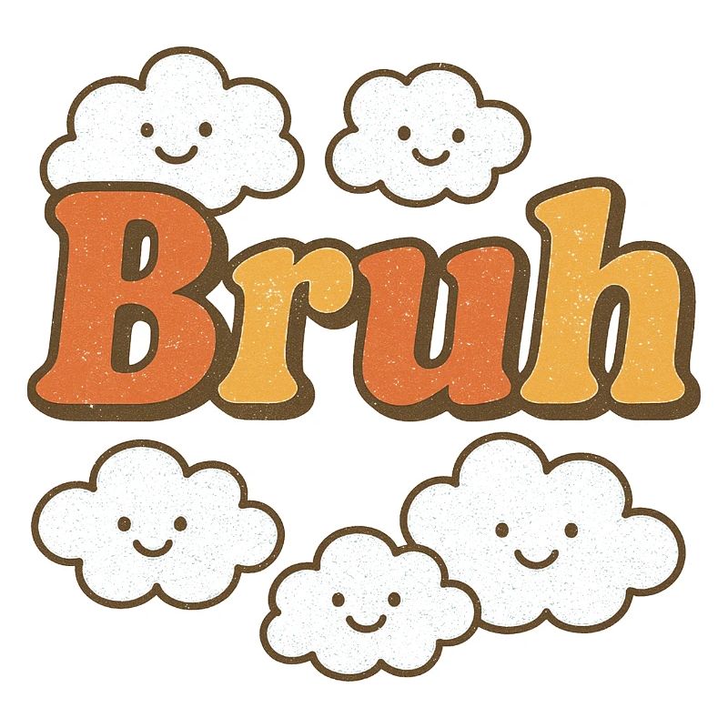 Bruh Clouds Typographie des paillettes