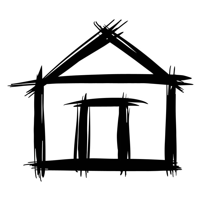 Maison, dessinée à la main. Immobilier, maison.