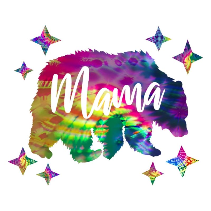 Mamabär Bärin Bunt Tie Dye Batik