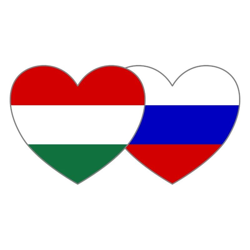 Hongrie Russie Drapeau Cœur