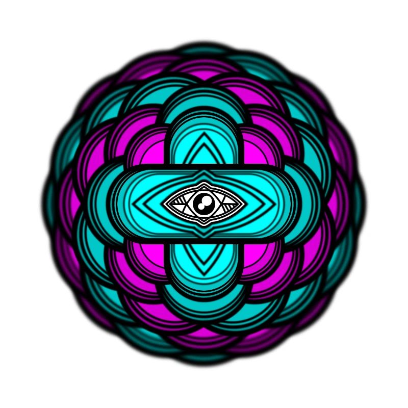 3D Mandala Neon Eye