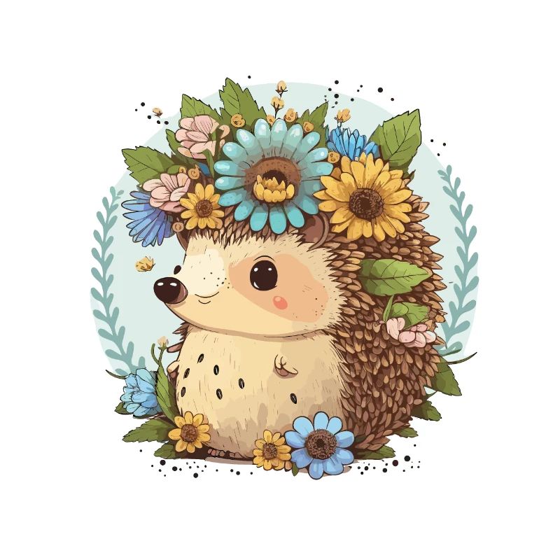 Hérisson de la couronne de fleurs