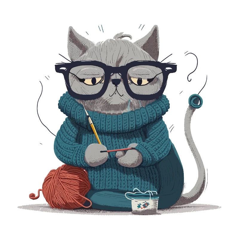 Chat à tricoter