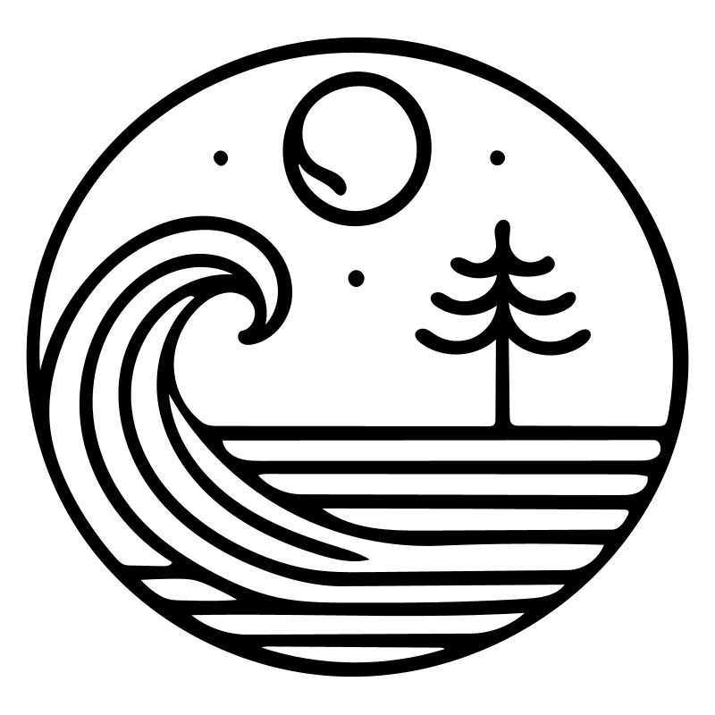 Nature in harmony – wave and moon in circulation
