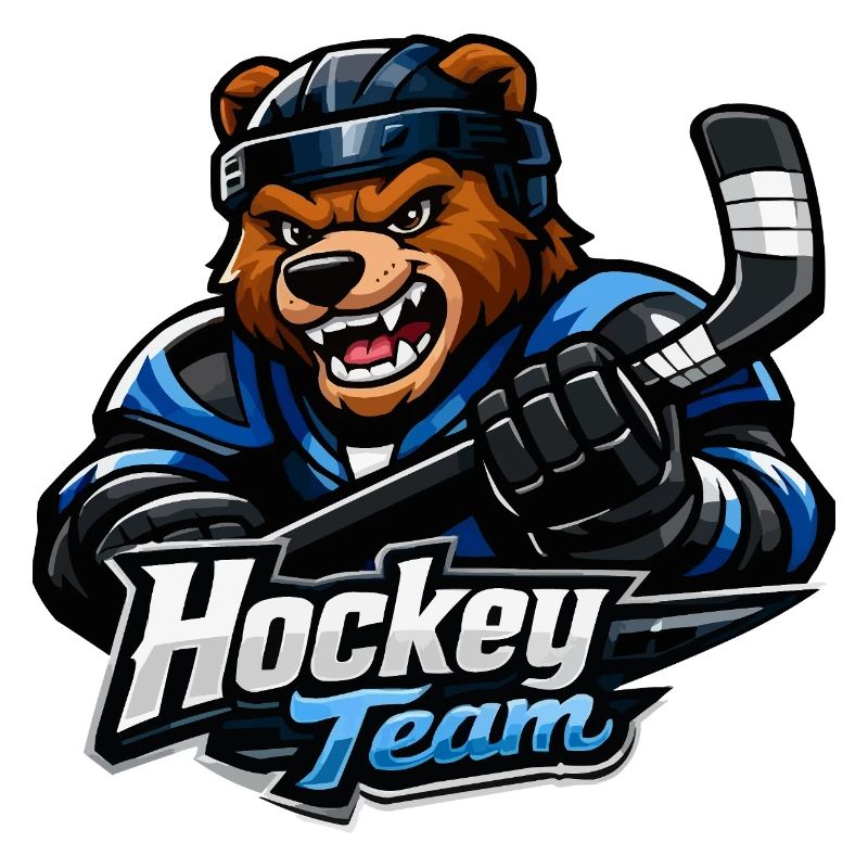 Bär Eishockey Team Maskottchen