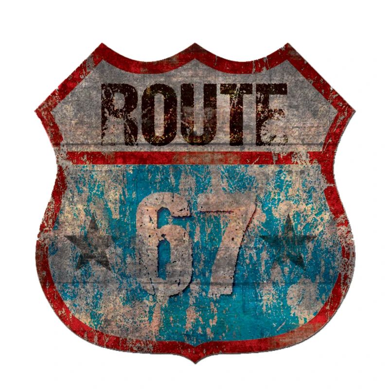 Rustic Route 67 Schild Design