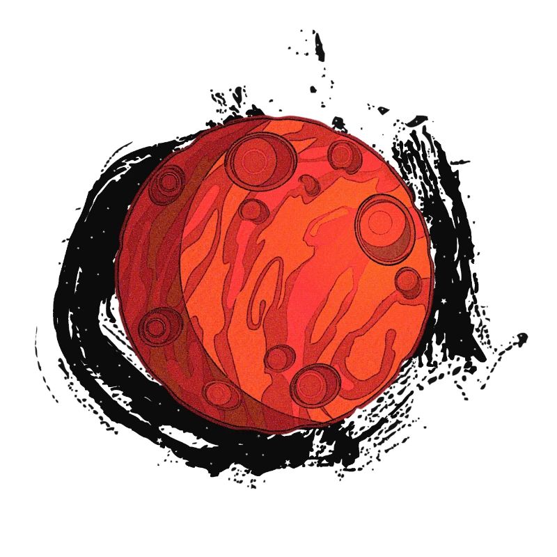 Planet Mars with background, planets