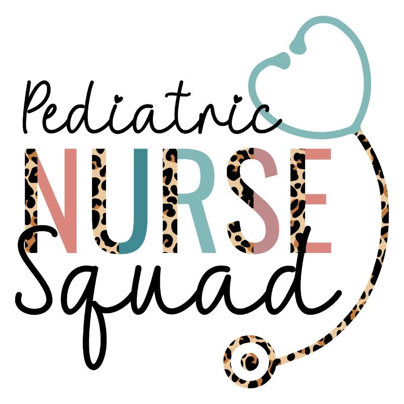 Pediatric Nurse Squad Leopard Stethoscope Heart
