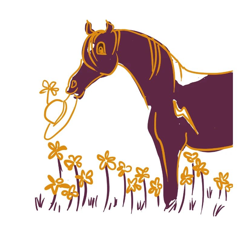 Pony mit Blumenhut