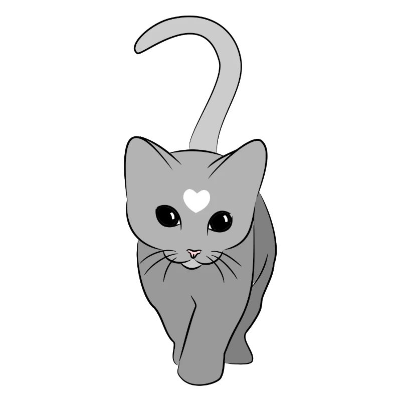 Herzkatze Grauton