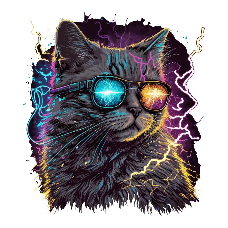 Vaperwave Thunder Storm Cat