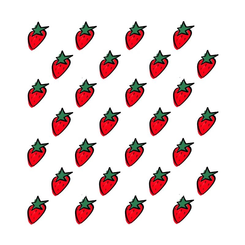 Muster von Erdbeeren in einem Durcheinander