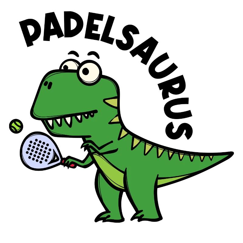 Dinosaur Padel Player Racket Ball Dire