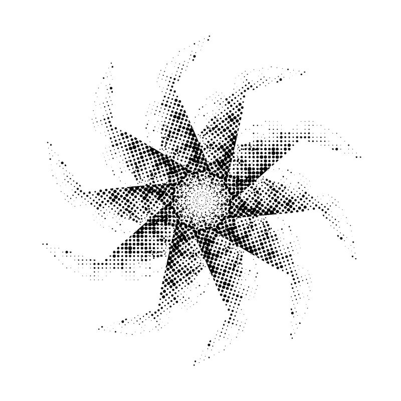 dotted shape gyroscopic polygon pinwheel