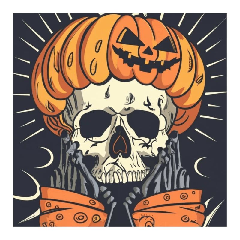 Halloween Skeleton Pumpkin
