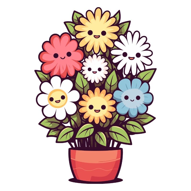 Fleurs riantes dans un pot de fleurs