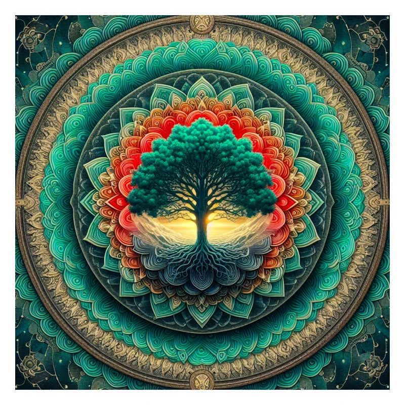 Baum im Mandala des Lichts
