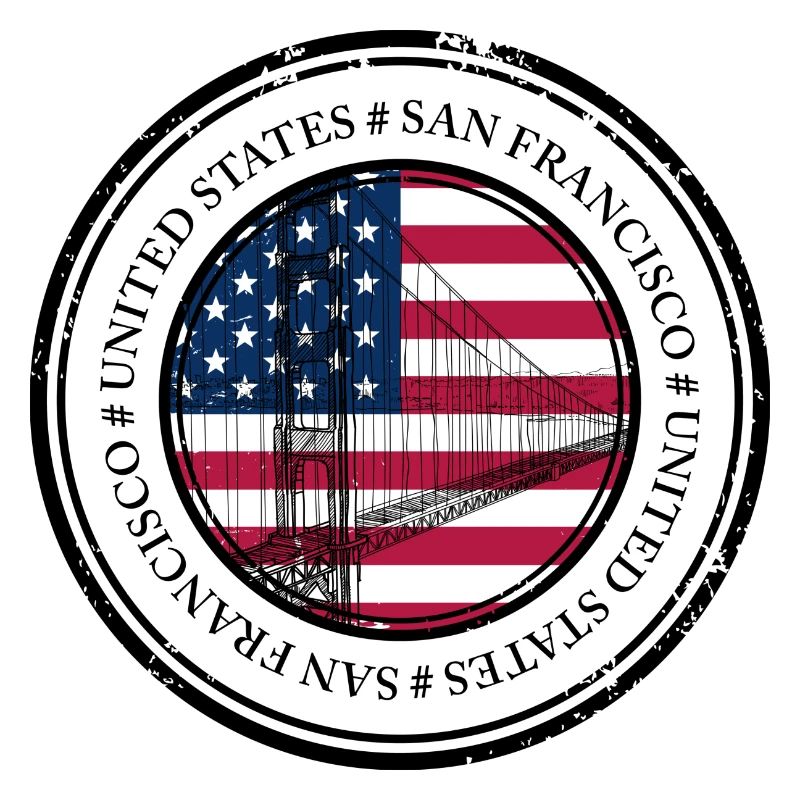 Bridge Sketch Over American Flag Circle