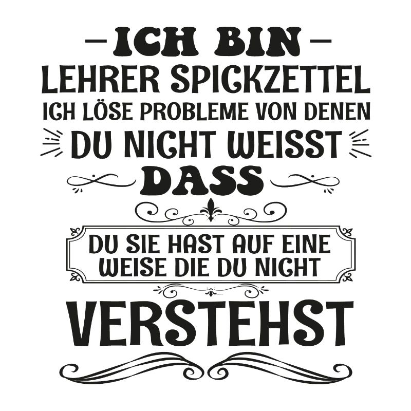 Lustiges Lehrer Spickzettel Spruch Beruf Geschenk