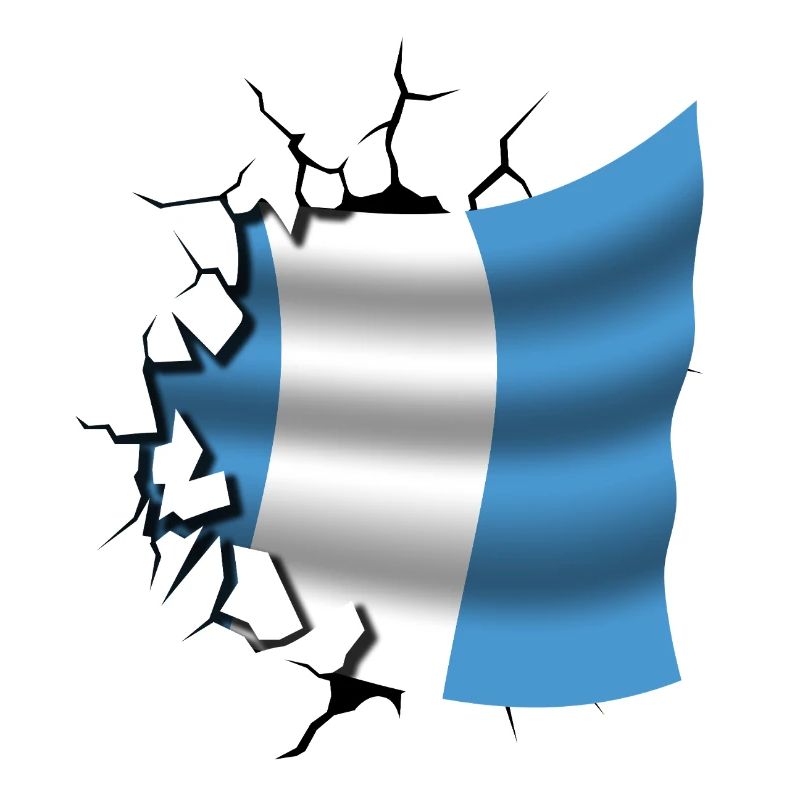 Drapeau du Guatemala - Guatemala - Drapeau Broken Des
