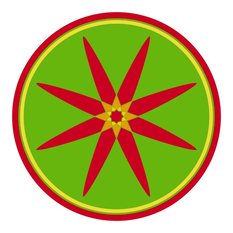 Mandala élégant avec des feuilles rouges