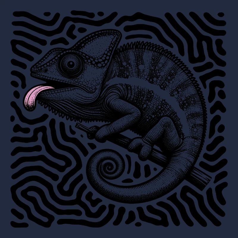 Chamäleon Psychedelisches Labyrinth Kunst