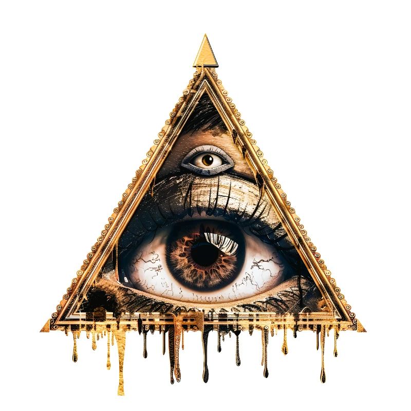 Œil mystique dans triangle doré