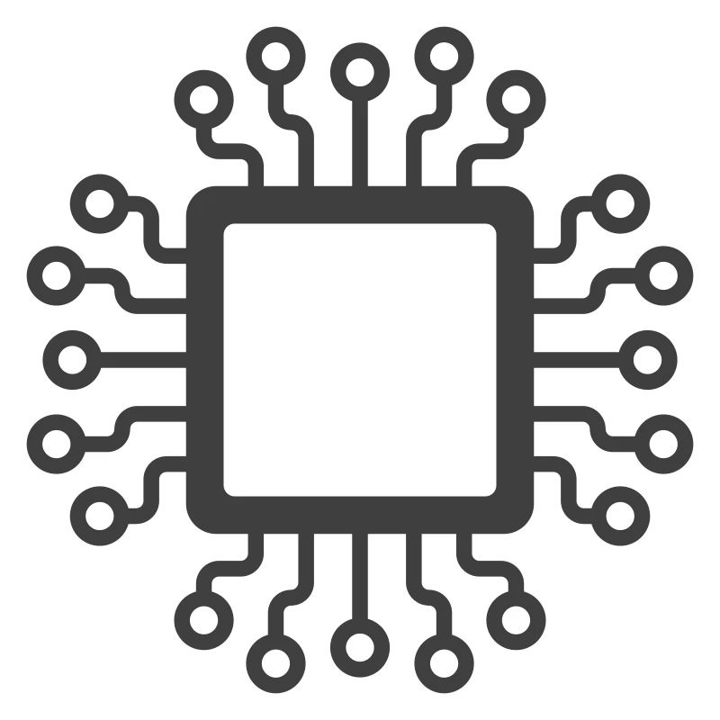 Mikrochip-Schaltkreis-Symbol-Logo