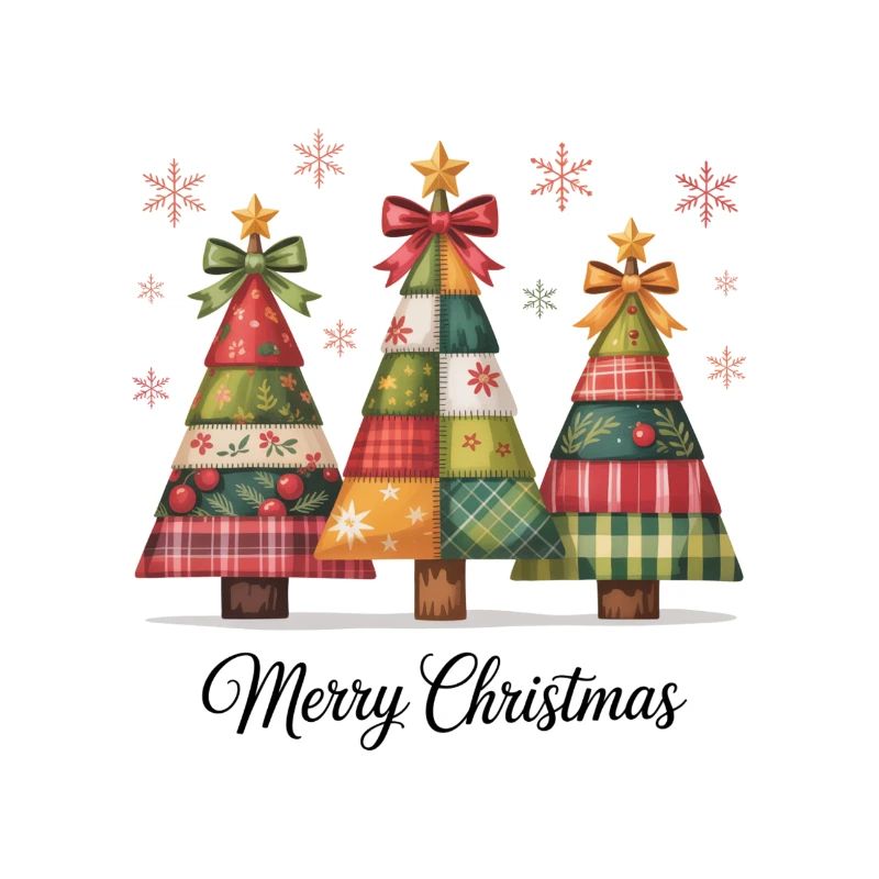 Patchwork-Christbaum-Trio