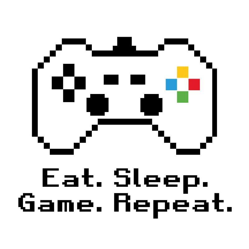 RETRO GAMING // EAT. SLEEP. GAME. REPEAT. BLACK
