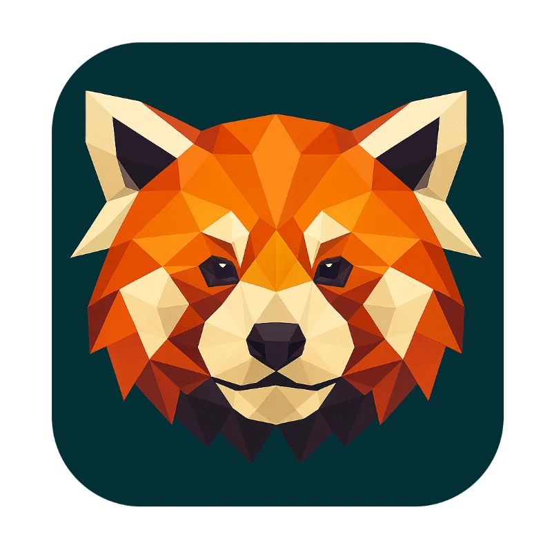 Roter Panda Kopf Low Poly