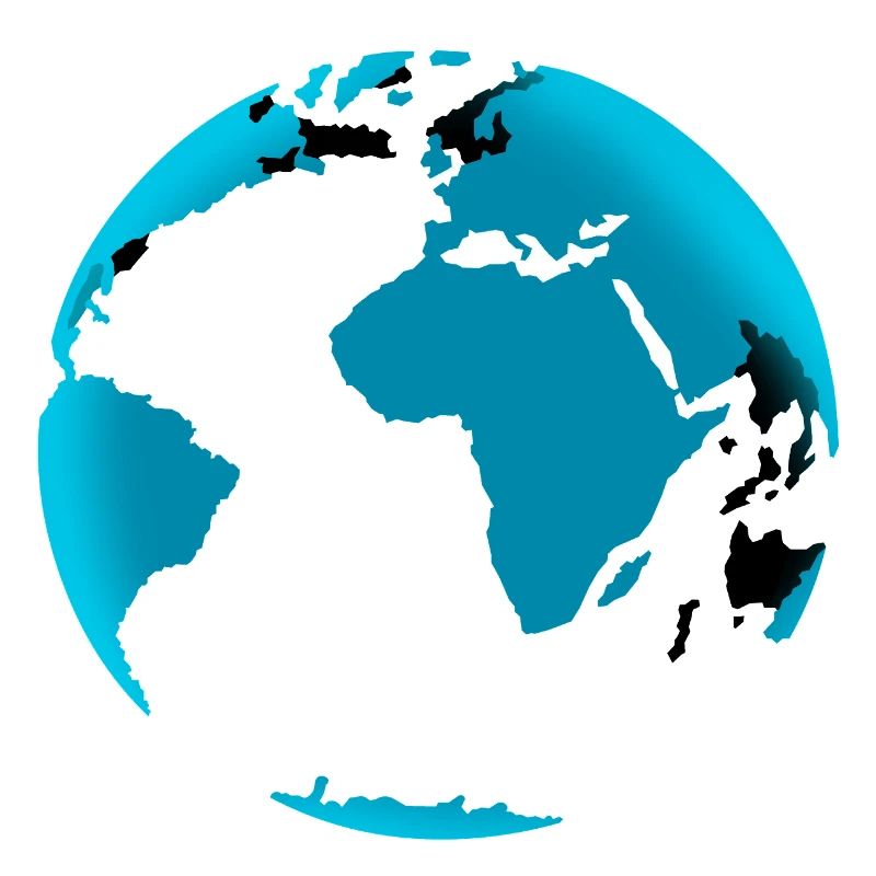 Blue Globe Neon Black
