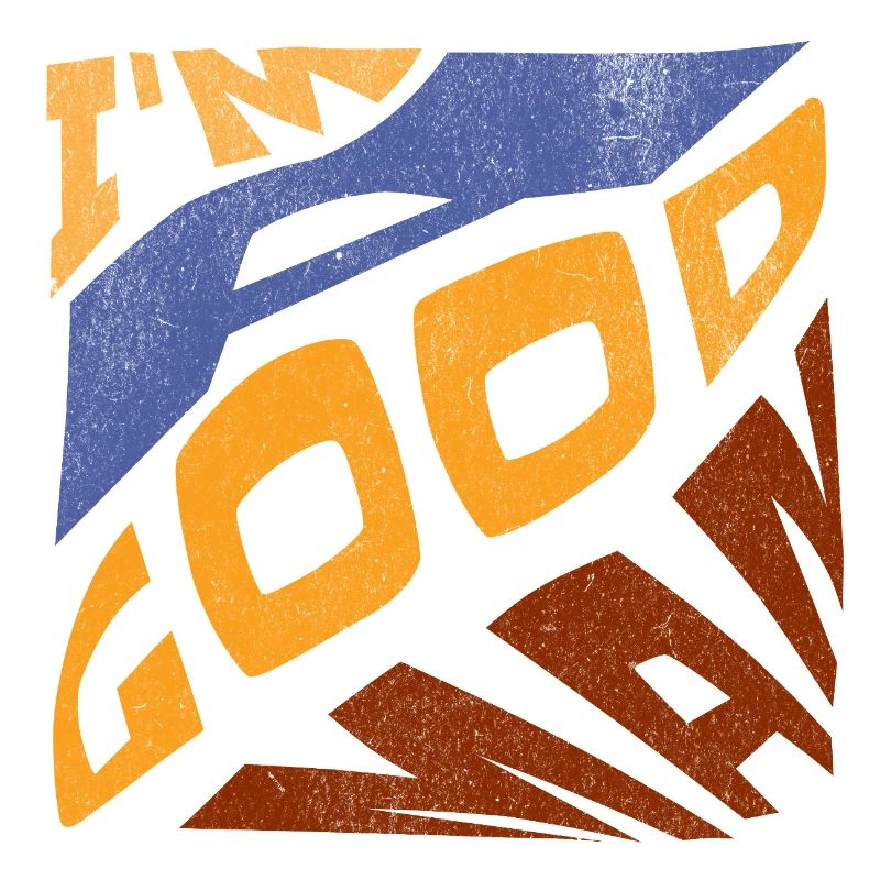 Pop retro blau orange Ich bin ein guter Mann