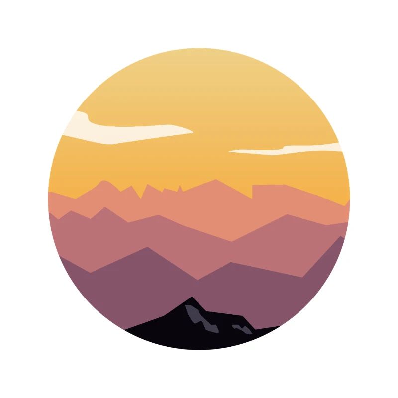Circle Sunset Mountain Gradient