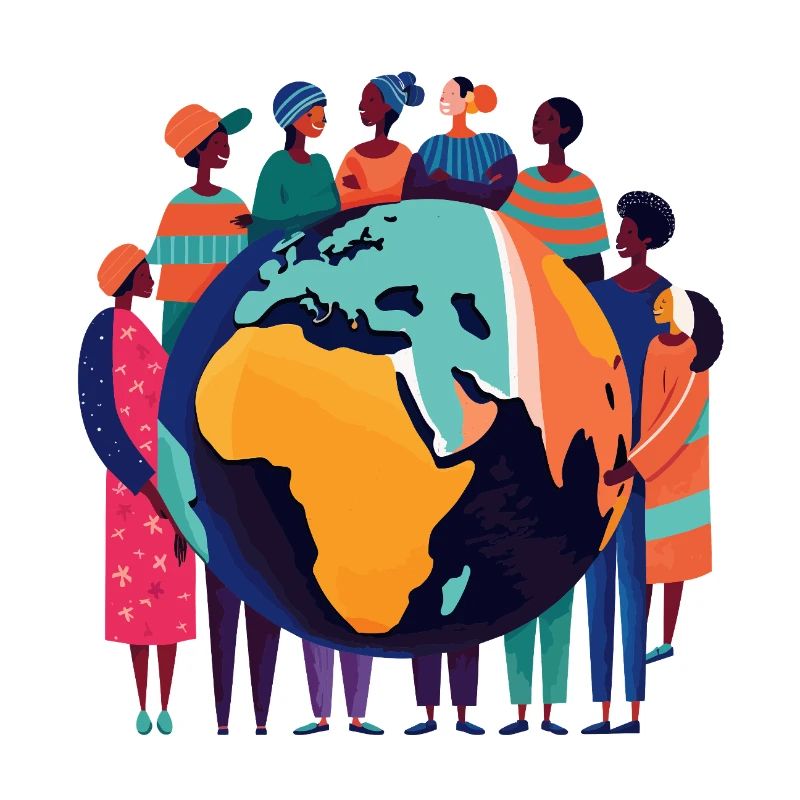 Globale Gemeinschaft um die Erde